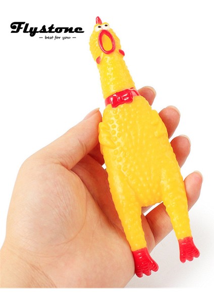 1 Adet 17 cm Komik Pet Oyuncak Cırlak Horoz Çığlık Atan Kauçuk Tavuk Titreyen Sarı Horoz Çekici Köpek Kedi Yavrusu Ses Oyuncak (Yurt Dışından)
