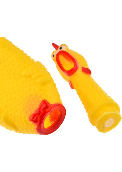 1 Adet 17 cm Komik Pet Oyuncak Cırlak Horoz Çığlık Atan Kauçuk Tavuk Titreyen Sarı Horoz Çekici Köpek Kedi Yavrusu Ses Oyuncak (Yurt Dışından)