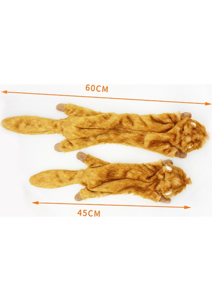 Siyah Kurt L Uzunluk 60 cm 45/60 cm Peluş Pet Köpek Çiğneme Oyuncak Squeaker ile Küçük Orta Köpekler Için Hayvan Şekli Yavru Tilki Wolfdog Sincap Aslan Kaplan Leopar (Yurt Dışından)