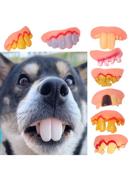E Yanlış Diş Köpek Komik Protez Pet Dekorasyon Malzemeleri Cadılar Bayramı Cosplay Insanlar ve Vampirler Oyuncaklar Zor Komik Protez (Yurt Dışından)