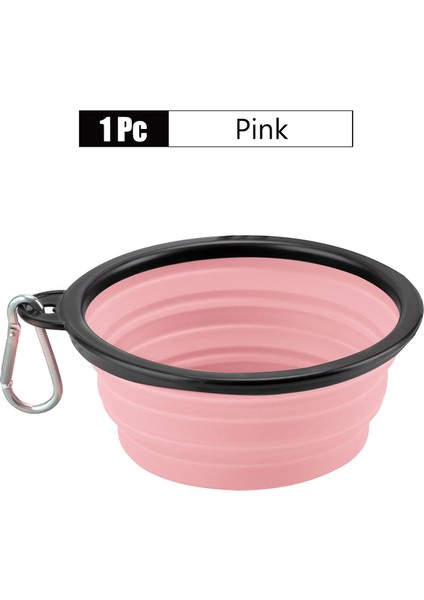 Pink-1 Adet 350ML 1000ML/350ML Büyük Katlanabilir Köpek Pet Katlanır Silikon Kase Açık Seyahat Taşınabilir Köpek Maması Kabı Besleyici Bulaşık Kase 2 Adet (Yurt Dışından)