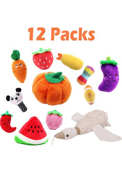 12 Paket Pet Köpek Cızırtılı Oyuncaklar Küçük Büyük Köpekler Için Yavru Çiğneme Oyuncakları Topu Yumuşak Peluş Squeaker Cırlak Oyuncaklar Köpek Aksesuarları Için (Yurt Dışından) indirimleri