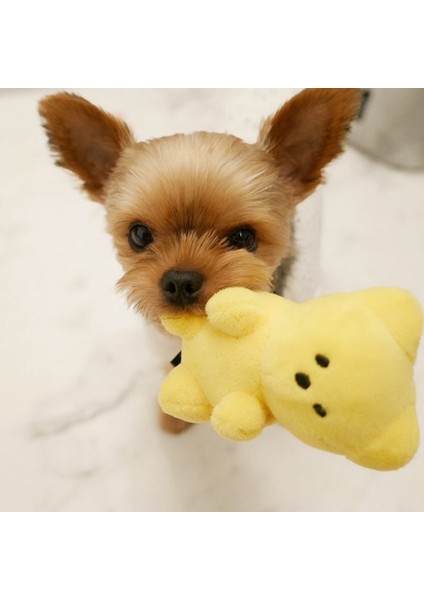 Sarı Köpek Oyuncak Ayı Peluş Çiğneme Oyuncak Köpek Squeaker Cızırtılı Kemik Molar Pet Oyuncaklar Isırmaya Dayanıklı Diş Temizleme Oyuncak Pet Malzemeleri (Yurt Dışından) indirimleri