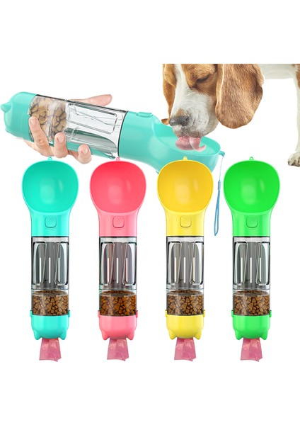 Yeşil 500 ml 300 ml Taşınabilir Çok Fonksiyonlu Köpek Su Şişesi Mama Besleyici Büyük Köpekler Için 3 In 1 Kaka Dağıtıcı Köpek Pet Seyahat Içme Kaseleri (Yurt Dışından)