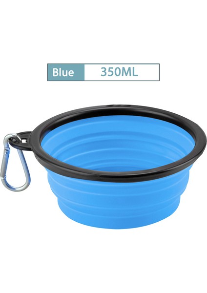 Mavi 350 ml Katlanabilir Köpek Hayvan Mama Kabı Eko Firendly Silikon Kedi Köpek Maması Su Besleyici Seyahat Taşınabilir Besleme Kaseleri Köpek Köpek Maması Kabı (Yurt Dışından)