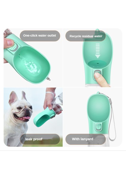 Yeşil B 350 ml Köpek Su Şişesi Taşınabilir Seyahat Pet Tiryakisi Sızdırmaz Köpek Kase Gıda Kedi Çeşmesi Açık Yürüyüş Içme Suyu Şişesi Köpekler Besleyici (Yurt Dışından) modelleri