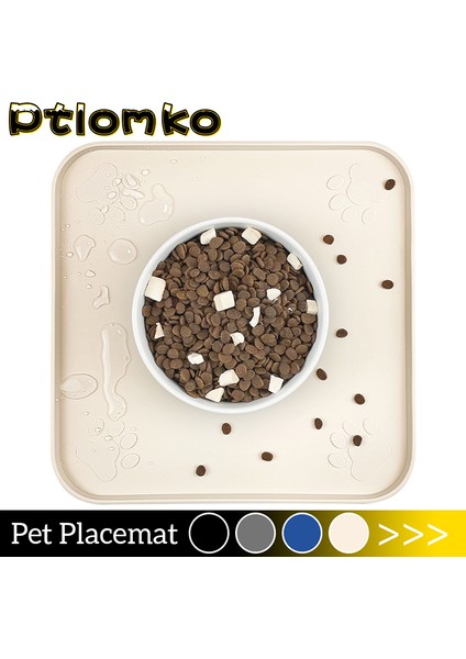 Siyah 33X33CM Pet Placemats Kedi Köpek Maması Pedleri Kaymaz Silikon Yavru Besleme Pedleri Kedi Kase Pedleri Temizlemesi ve Yıkanması Kolay Köpek Evcil Hayvan Malzemeleri (Yurt Dışından) fiyatları