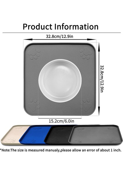 Siyah 33X33CM Pet Placemats Kedi Köpek Maması Pedleri Kaymaz Silikon Yavru Besleme Pedleri Kedi Kase Pedleri Temizlemesi ve Yıkanması Kolay Köpek Evcil Hayvan Malzemeleri (Yurt Dışından) modelleri