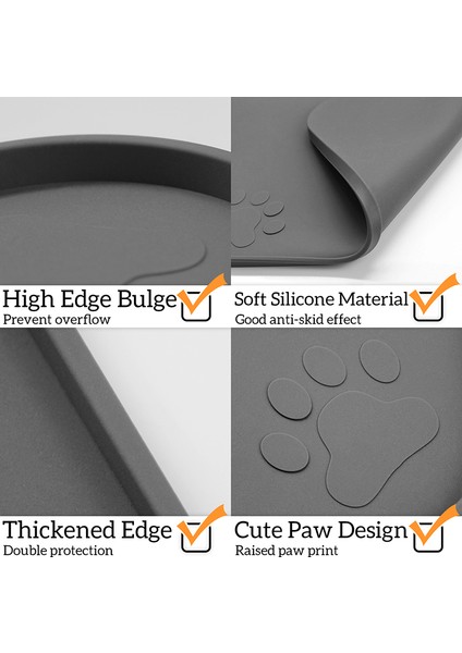 Siyah 33X33CM Pet Placemats Kedi Köpek Maması Pedleri Kaymaz Silikon Yavru Besleme Pedleri Kedi Kase Pedleri Temizlemesi ve Yıkanması Kolay Köpek Evcil Hayvan Malzemeleri (Yurt Dışından) fırsatları