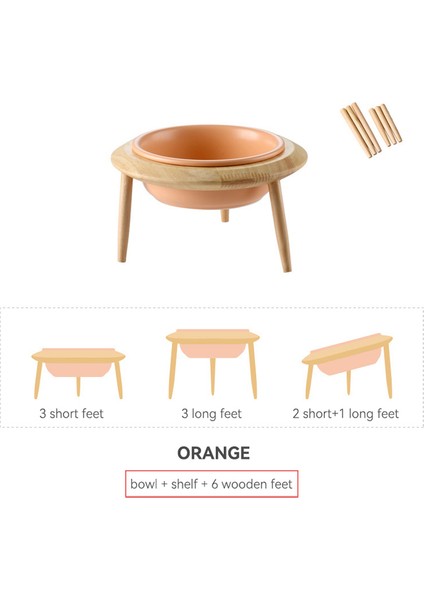 Standlı Turuncu 800ML Yükseltilmiş Kedi Seramik Kaseler Yüksekliği Ayarlanabilir Küçük Köpek Maması Su Kasesi Pet Yüksek Ayak Besleme Tabağı Kediler Köpekler Seramik Besleyici (Yurt Dışından) fiyatları