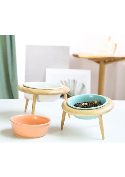 Standlı Turuncu 800ML Yükseltilmiş Kedi Seramik Kaseler Yüksekliği Ayarlanabilir Küçük Köpek Maması Su Kasesi Pet Yüksek Ayak Besleme Tabağı Kediler Köpekler Seramik Besleyici (Yurt Dışından) indirimleri