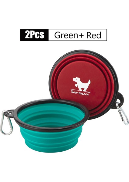 Yeşil Kırmızı 1000ML 2-Pack Seyahat Için Katlanabilir Köpek Kaseleri Köpekler Için Taşınabilir Su Kasesi Seyahat Kamp Için 2 Karabina ile Yürüyüş (Yurt Dışından) fiyatları