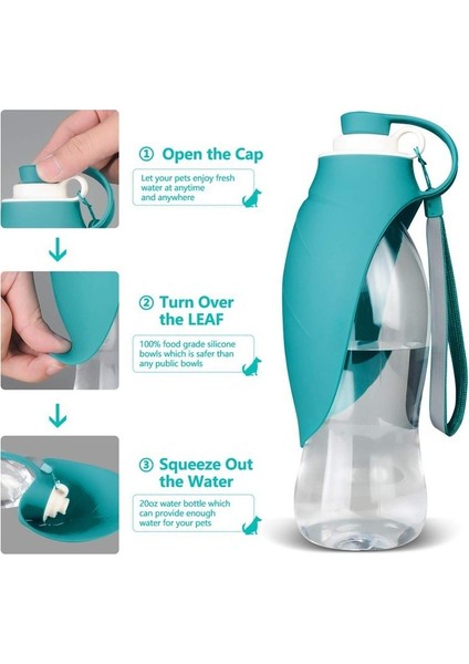 D 580ML Spor Taşınabilir Pet Köpek Su Şişesi Silikon Seyahat Köpek Kasesi Yavru Kedi Içme Açık Pet Su Sebili (Yurt Dışından) modelleri