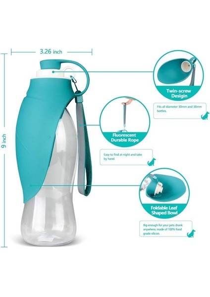 D 580ML Spor Taşınabilir Pet Köpek Su Şişesi Silikon Seyahat Köpek Kasesi Yavru Kedi Içme Açık Pet Su Sebili (Yurt Dışından) fırsatları