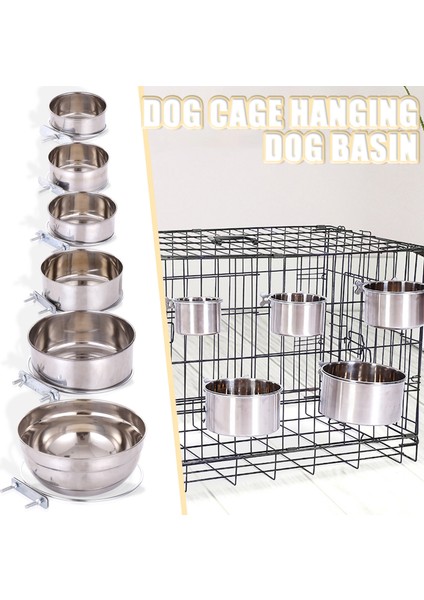 12X5 cm Evcil Hayvan Kase Köpek Besleyiciler Sıradan Paslanmaz Çelik Köpek Kase Köpek Kafesi Asılı Sabit Köpek Havzası Gamelle Chien Миска Для Собак Köpek Havzası (Yurt Dışından) fiyatları