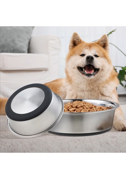 Tam Kaymaz Kırmızı 22 cm Yeni Silikon Kaymaz Hayvan Mama Kabı Paslanmaz Çelik Köpek Havzası Köpek Pirinç Kasesi Besleyici Tiryakisi Köpek Aksesuarları Kedi Kase (Yurt Dışından)