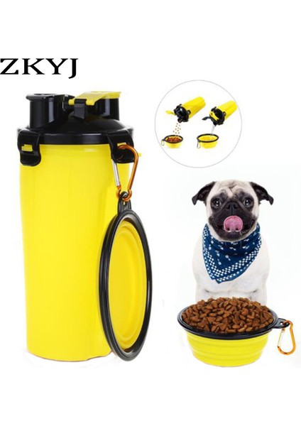 Red-E Taşınabilir 2 In 1 Pet Katlanır Su Şişesi Gıda Kabı Katlanır Silikon Hayvan Mama Kabı Açık Seyahat Köpek Kedi Besleyici Fincan Kase (Yurt Dışından) fiyatları