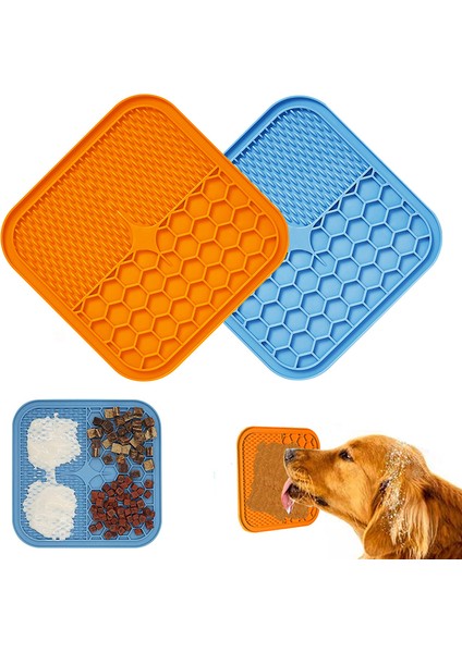 Blue-C L (20X20X0.9 Cm) Lüks Silikon Yalama Mat Köpek Pet Kedi Mama Kasesi Besleyici Yalama Ped Mat Emme ile Platos Para Perros Gatos Hunde Napf Ürünleri (Yurt Dışından) fiyatları