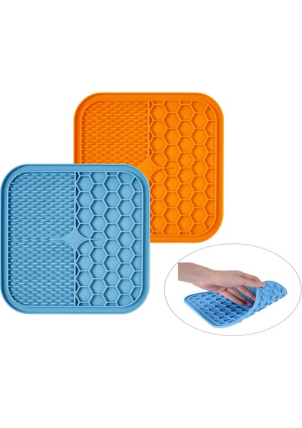 Blue-C L (20X20X0.9 Cm) Lüks Silikon Yalama Mat Köpek Pet Kedi Mama Kasesi Besleyici Yalama Ped Mat Emme ile Platos Para Perros Gatos Hunde Napf Ürünleri (Yurt Dışından) fırsatları