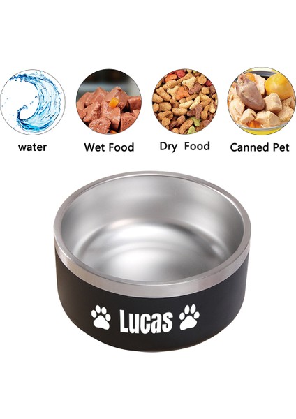 Siyah S 32OZ (950ML) Kişiselleştirilmiş Köpek Kedi Kaseleri Büyük Küçük Köpekler Için Paslanmaz Çelik Evcil Hayvan Mama Kabı Özel Isimler Besleme Kasesi (Yurt Dışından) fırsatları