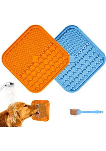 Yeşil -B L(20X20X0.9CM) Lüks Silikon Yalama Mat Köpek Pet Kedi Mama Kasesi Besleyici Yalama Ped Mat Emme ile Platos Para Perros Gatos Hunde Napf Ürünleri (Yurt Dışından) modelleri
