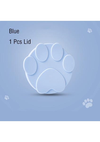 Mavi Kapak 3 In 1 Yeniden Kullanılabilir Silikon Köpek Kedi Konserve Kapak Taşınabilir Gıda Mühürleyen Kaşık Pet Yemek Kapağı Taze Teneke Kapak Kutular Kap Evcil Hayvan Aksesuarları (Yurt Dışından)