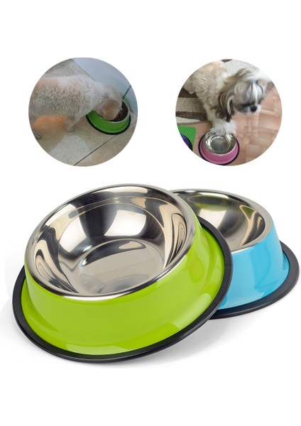 Yeşil S 3 Renk Paslanmaz Çelik Köpek Kaseleri, Güzel Evcil Hayvan Maması Su Içecek Yemekleri Besleyici Kedi Yavru Köpek S/m/l (Yurt Dışından) fiyatları