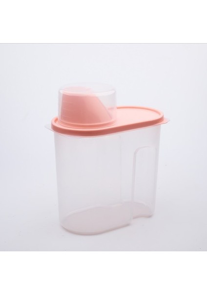 Pembe 1.9l 2.5l Kapasiteli Pet Gıda Organizatör Plastik Saklama Kabı Ölçüm Fincan Dekantör Şişe Ağzı Mühür Toka Köpek Kedi Tahıl Dağıtıcı Tankı (Yurt Dışından)