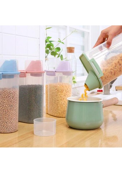 Pembe 1.9l 2.5l Kapasiteli Pet Gıda Organizatör Plastik Saklama Kabı Ölçüm Fincan Dekantör Şişe Ağzı Mühür Toka Köpek Kedi Tahıl Dağıtıcı Tankı (Yurt Dışından) fiyatları
