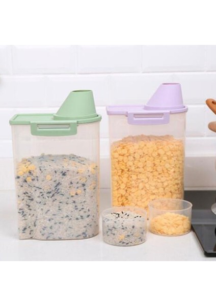 Pembe 1.9l 2.5l Kapasiteli Pet Gıda Organizatör Plastik Saklama Kabı Ölçüm Fincan Dekantör Şişe Ağzı Mühür Toka Köpek Kedi Tahıl Dağıtıcı Tankı (Yurt Dışından) fırsatları