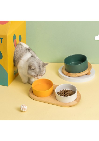 Gri ve Stand 400ML 400/850ML Kedi Büyük Kapasiteli Kase Küçük Köpekler Ahşap Standlı Mama Su Kaseleri Pet Yükseltilmiş Besleme Besleyici Köpek Yavrusu Malzemeleri (Yurt Dışından) modelleri