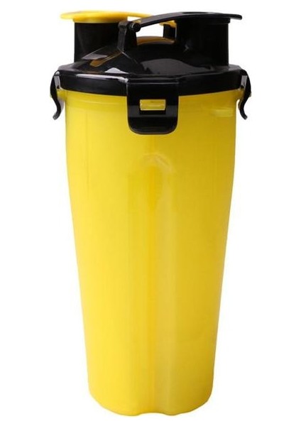 Sarı Şişe 2 In 1 Taşınabilir Pet Köpek Foling Su Şişesi Gıda Kabı Silikon Köpek Kasesi Açık Seyahat Köpekler Kedi Besleyici Fincan Kase Seti (Yurt Dışından)