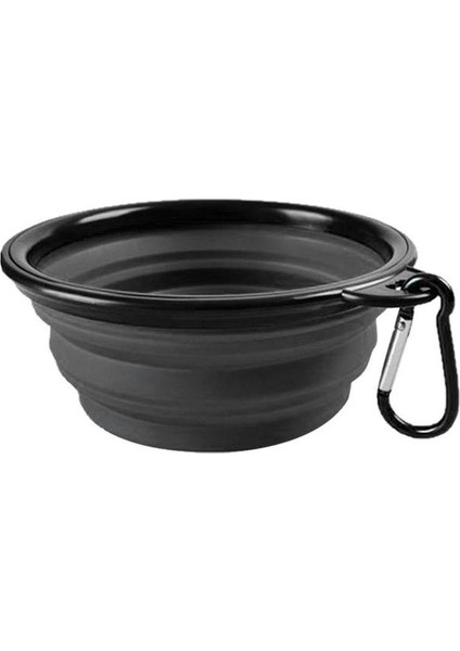 Siyah 350 ml 350 ML/1000 ml Katlanabilir Silikon Hayvan Mama Kabı Taşınabilir Köpek Maması Kabı Açık Kamp Köpek Aksesuarları Için Katlanabilir Besleyici (Yurt Dışından)