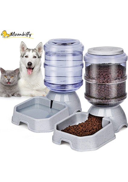 Mavi Mama Besleyici 3.8l Büyük Kapasiteli Otomatik Köpek Besleyici Waterer Yüksek Kapasiteli Pet Yiyecek Kasesi Yerçekimi Su Sebili Evcil Hayvan Mama Kabı Köpekler Kediler Için (Yurt Dışından) fiyatları