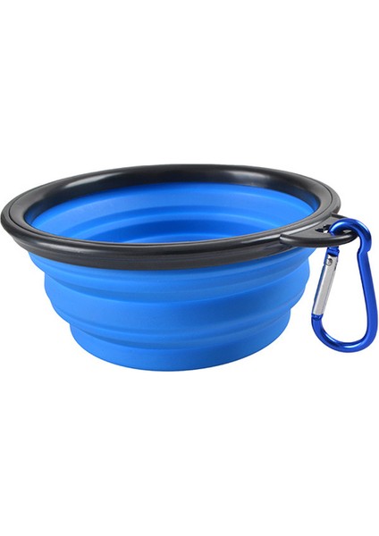 Mavi 1000ML 1000ML Köpek Kasesi Büyük Katlanabilir Kedi Katlanır Silikon Kase Açık Seyahat Taşınabilir Köpek Maması Kabı Besleyici Bulaşık Su Kasesi (Yurt Dışından)