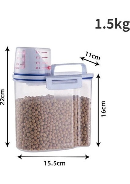 1.5kg Beyaz 1.5kg/2kg Köpek Kedi Maması Kovası Plastik Depolama Tankı Ölçüm Kabı Konteyner Nem Geçirmez Mühürlü Kavanoz Evcil Hayvan Malzemeleri Aksesuarları (Yurt Dışından) fiyatları