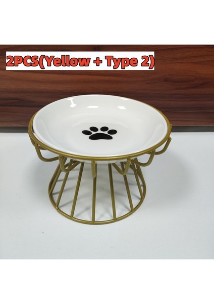 C ve 2 Iskandinav Tarzı Seramik Hayvan Mama Kabı Köpekler ve Kediler Için Anti-Servikal Spondiloz Kaseleri Atıştırmalık Tabağı ile Konserve Gıda Için Evrensel Yemek (Yurt Dışından)
