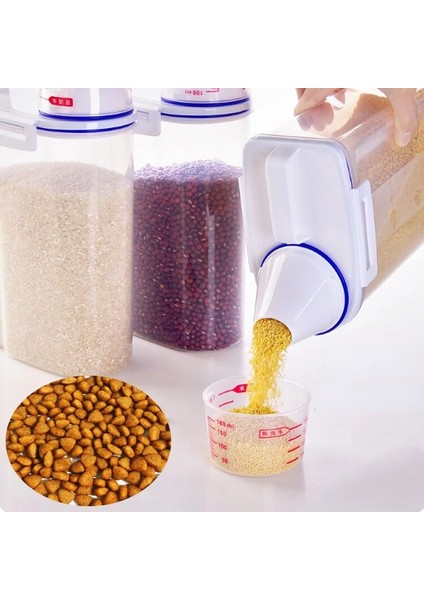 1.5kg Beyaz 1.5kg/2kg Köpek Kedi Maması Kovası Plastik Depolama Tankı Ölçüm Kabı Konteyner Nem Geçirmez Mühürlü Kavanoz Evcil Hayvan Malzemeleri Aksesuarları (Yurt Dışından) indirimleri