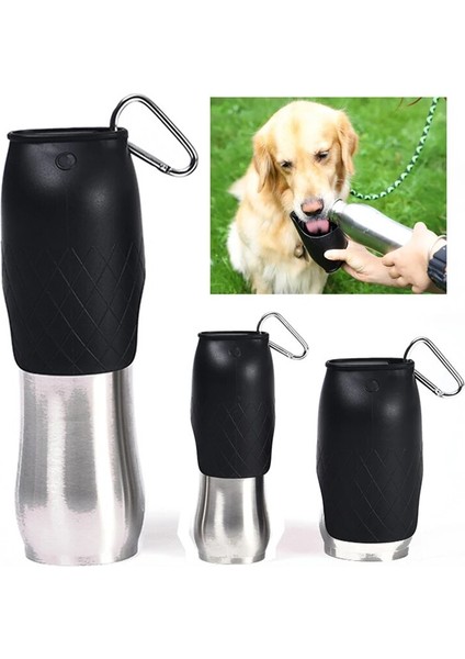 Siyah 2 350 ml Ulmpp Paslanmaz Çelik Su Sebili Seyahat Pet Kedi Taşınabilir Su Şişesi Açık Küçük Büyük Köpek Için Yürüyüş Içme Çeşmesi (Yurt Dışından)