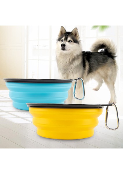 Pembe 350ML 1000ML Büyük Katlanabilir Köpek Pet Katlanır Silikon Kase Açık Seyahat Taşınabilir Köpek Maması Kabı Besleyici Bulaşık Kase Pet Gıda (Yurt Dışından) fiyatları