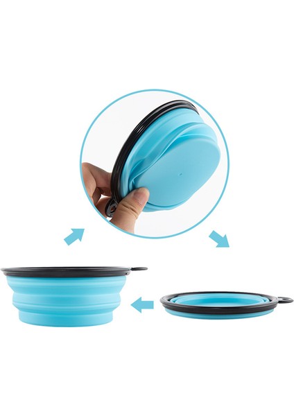 Pembe 350ML 1000ML Büyük Katlanabilir Köpek Pet Katlanır Silikon Kase Açık Seyahat Taşınabilir Köpek Maması Kabı Besleyici Bulaşık Kase Pet Gıda (Yurt Dışından) fırsatları