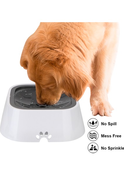 Beyaz Taşınan Yüzen Kase Kedi Köpek Su Kasesi Anti-Taşma Yavaş Su Besleyici Dağıtıcı Köpek Malzemeleri 1.5l Evcil Hayvan Ürünleri (Yurt Dışından) fırsatları