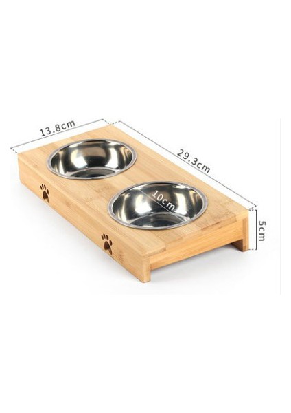 Gümüş Çift S Moda Seramik Kedi Kase Bambu Raf Köpek Kase Çift Kase Otomatik Içme Evcil Hayvan Ürünleri Evcil Hayvan Besleyiciler (Yurt Dışından)
