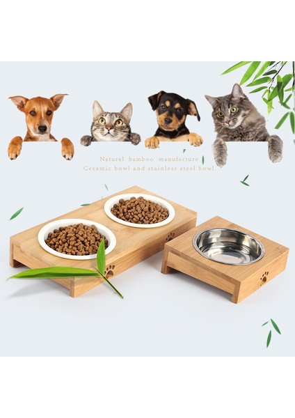 Gümüş Çift S Moda Seramik Kedi Kase Bambu Raf Köpek Kase Çift Kase Otomatik Içme Evcil Hayvan Ürünleri Evcil Hayvan Besleyiciler (Yurt Dışından) modelleri