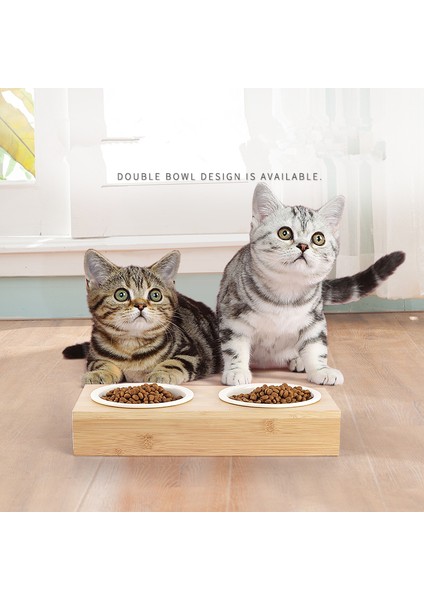 Gümüş Çift S Moda Seramik Kedi Kase Bambu Raf Köpek Kase Çift Kase Otomatik Içme Evcil Hayvan Ürünleri Evcil Hayvan Besleyiciler (Yurt Dışından) fırsatları