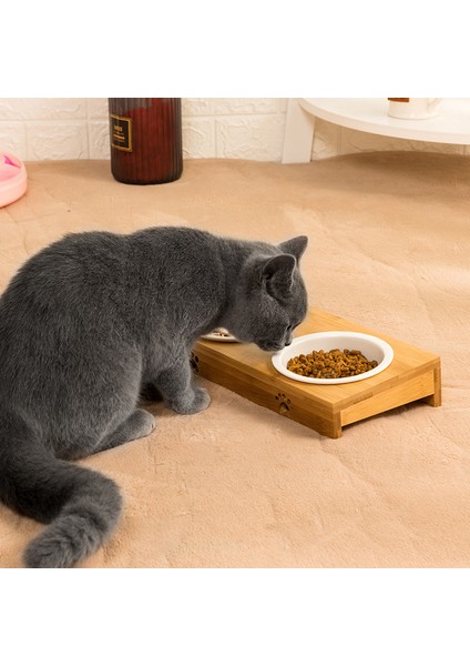 Gümüş Çift S Moda Seramik Kedi Kase Bambu Raf Köpek Kase Çift Kase Otomatik Içme Evcil Hayvan Ürünleri Evcil Hayvan Besleyiciler (Yurt Dışından) indirimleri