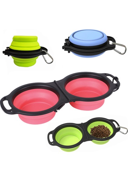 Stil 6 Mavi Silikon Çift Köpek Kaseleri Katlanabilir Hayvan Mama Kabı Taşınabilir Açık Seyahat Kedi Köpekler Besleme Yiyecek Kasesi Katlanabilir Köpek Yavru Kedi Besleyici (Yurt Dışından) indirimleri