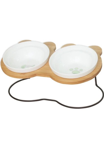 Kılçık S Yeni High-End Hayvan Mama Kabı Bambu Raf Seramik Besleme ve Içme Kaseleri Köpekler ve Kediler Için Evcil Hayvan Besleyici Aksesuarları (Yurt Dışından) indirimleri