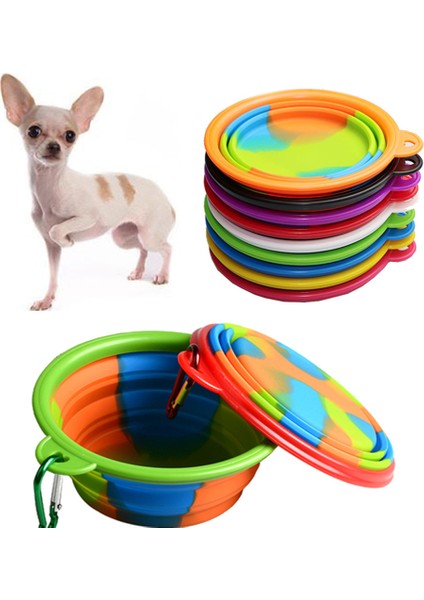 Turuncu S 9 Renk Kamuflaj Hayvan Mama Kabı Tokalı Su Gıda Kabı Küçük Köpekler Için Pet Besleyici Köpek Biberon Kaseler Köpek Malzemeleri (Yurt Dışından) modelleri