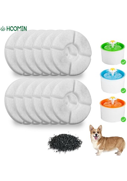 Yuvarlak 6 Adet Değiştirilmiş Aktif Karbon Filtre Pet Köpek Için Yuvarlak Çeşme Dağıtıcı Kedi Su Içme Çeşmesi Yedek Filtreler Çiçek (Yurt Dışından)